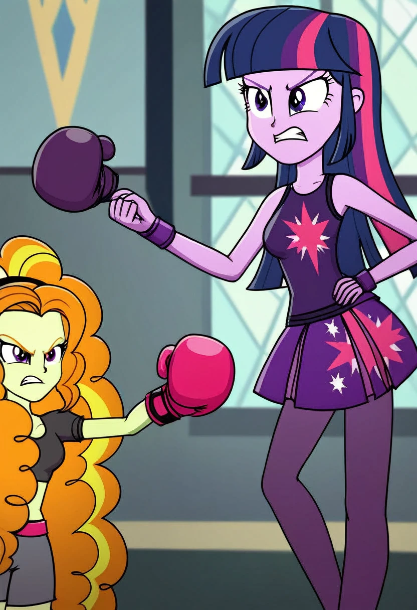 Eqg adagio angry bodystocking costiumme in the castle  boxing  Twilight sparkle 