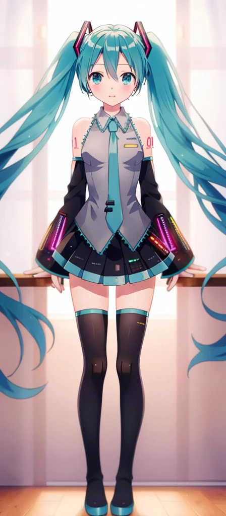 Hatsune Miku, vocaloid, black knee high socks