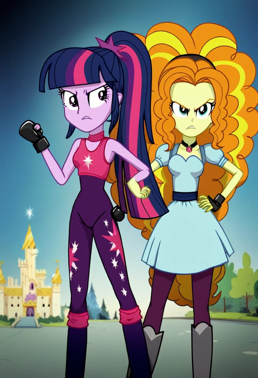 Eqg adagio angry bodystocking costiumme in the castle  boxing  Twilight sparkle 