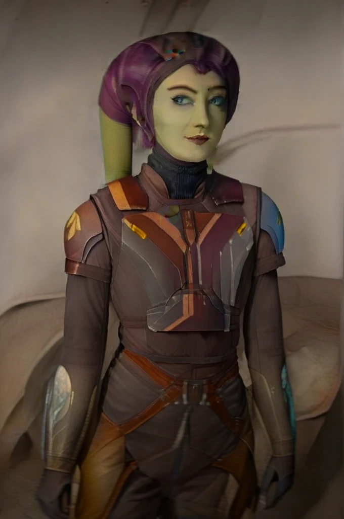 cinematic film still star wars hera syndulla sigh at tequila wolf score_9, score_8_up, score_7_up, score_6_up, score_5_up, score_4_up, ((( hera syndulla ))) wearing wearing armor , blue eyes, tentacle hair, ((( hera syndulla ))) , green skin, colored skin, facial mark, medium breasts, ((black with red trim flame dress skirt)), no pants, bare shoulders, guantlets, hip armor, skirt, pants, brown boots, solo, seductively lying on bed in her lingerie, nude ,seductive smile, looking at viewer, indoors