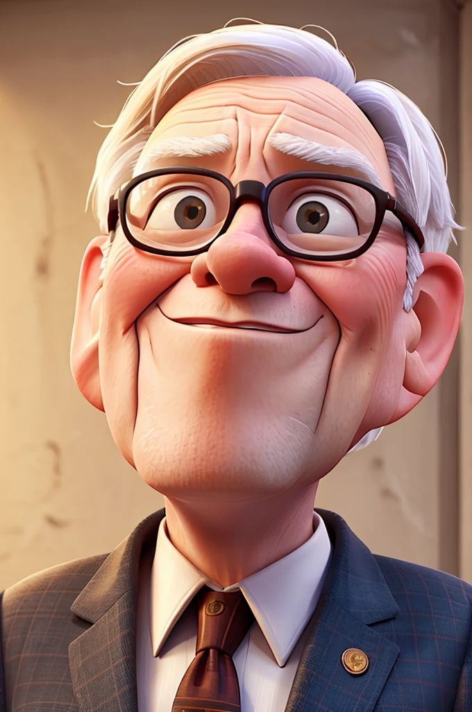digital portrait of Warren Buffet