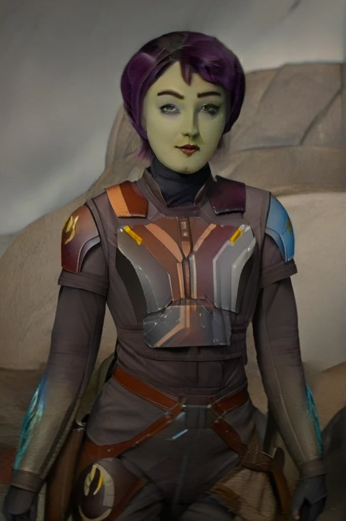 cinematic film still star wars hera syndulla sigh at tequila wolf score_9, score_8_up, score_7_up, score_6_up, score_5_up, score_4_up, ((( hera syndulla ))) wearing wearing armor , blue eyes, tentacle hair, ((( hera syndulla ))) , green skin, colored skin, facial mark, medium breasts, ((black with red trim flame dress skirt)), no pants, bare shoulders, guantlets, hip armor, skirt, pants, brown boots, solo, seductively lying on bed in her lingerie, nude ,seductive smile, looking at viewer, indoors