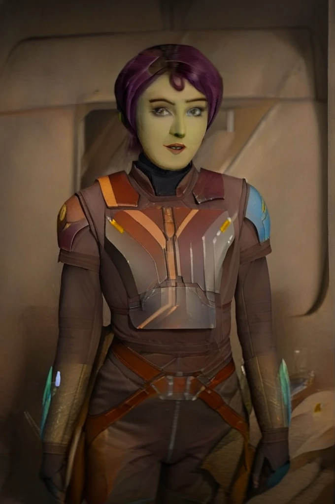 cinematic film still star wars hera syndulla sigh at tequila wolf score_9, score_8_up, score_7_up, score_6_up, score_5_up, score_4_up, ((( hera syndulla ))) wearing wearing armor , blue eyes, tentacle hair, ((( hera syndulla ))) , green skin, colored skin, facial mark, medium breasts, ((black with red trim flame dress skirt)), no pants, bare shoulders, guantlets, hip armor, skirt, pants, brown boots, solo, seductively lying on bed in her lingerie, nude ,seductive smile, looking at viewer, indoors