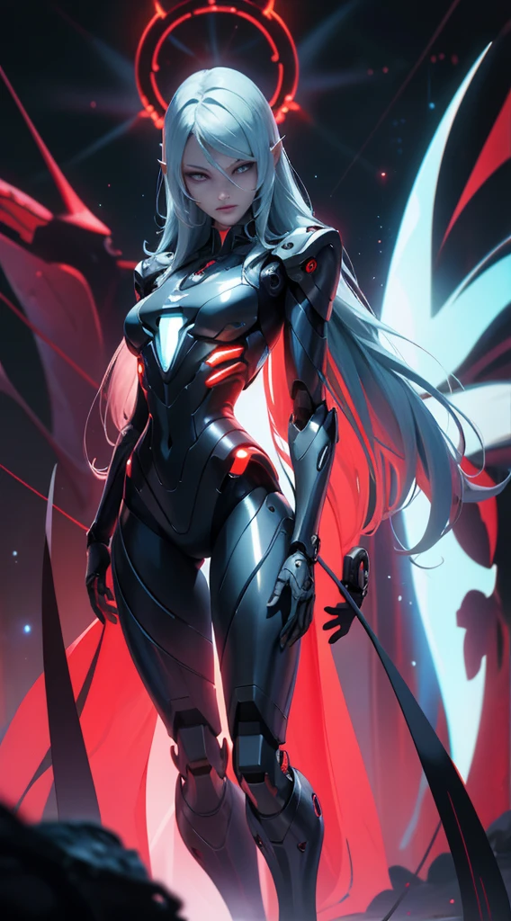 score_9, score_8_up, score_7_up, rating_explicit, Expressiveh, best quality, masterpiece, ultra - detailed, intricate, very detailed, high resolution, realisticlying, hd, 8K, nsfw, 1man, The halo, full body shot shot, humanoid robots, long legs, mechanical legs, dynamic poses, Extremely delicate mech, Glowing dark red LED part, extra very long hair, full bodyesbian, High-tech background, rim-light, scientific fiction, (Marek Okon:1.3), Mooncryptowow's midway style, psychedelia