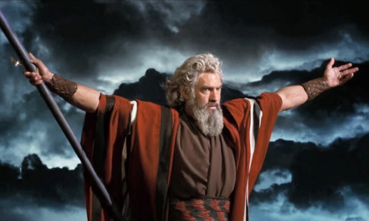 a close up of a man in a red cloak holding a pole, moisés, biblical epic film, epic scene of Zeus, nicodemus, epic biblical depictiabout, fully clothed in red robes, the god zeus, furious god Zeus, greek god, por Everett Warner, por Scott M. Fischer, the god of oatmeal, biblical clothing, wearing red robes, about