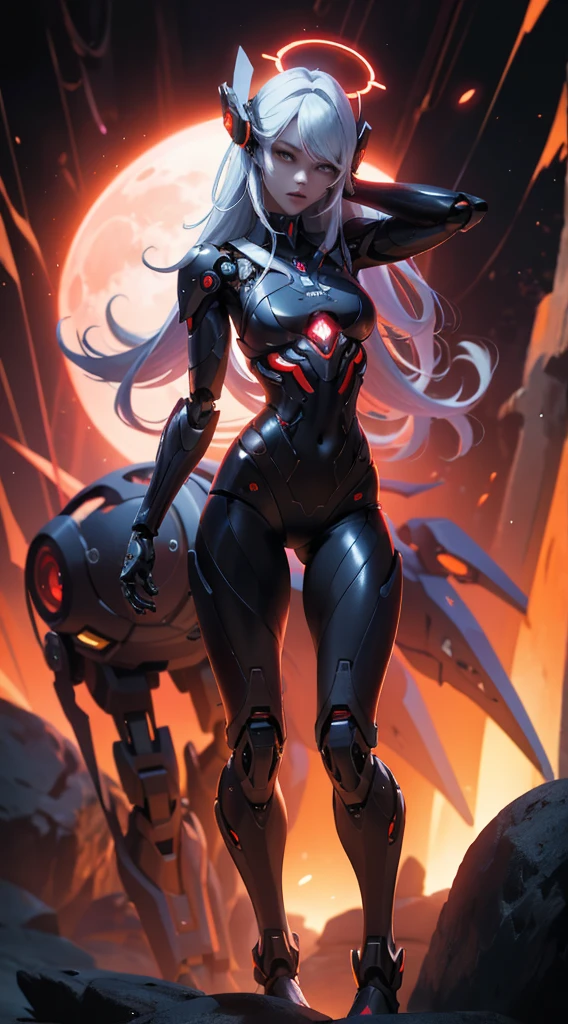 score_9, score_8_up, score_7_up, rating_explicit, Expressiveh, best quality, masterpiece, ultra - detailed, intricate, very detailed, high resolution, realisticlying, hd, 8K, nsfw, 1girl, The halo, full body shot shot, humanoid robots, long legs, mechanical legs, dynamic poses, Extremely delicate mech, Glowing dark red LED part, extra very long hair, full bodyesbian, High-tech background, rim-light, scientific fiction, (Marek Okon:1.3), Mooncryptowow's midway style, psychedelia