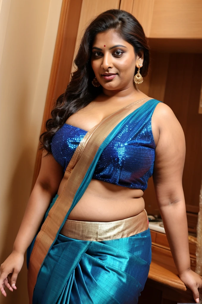 Sexy fat plus size indian bhabhi, big Indian mommy, horny mommy, hot Amma, big Indian aunty bhabhi, wide body , heavy figure, sleeveless blouse, desi hot aunty, looks like Daisy Shah, wearing sleeveless saree blouse, sexy sequin saree, bold saree fashion, bong saree fashion, bold hot photoshoot, sexy sequin saree, she has fleshy arms and fat wide belly, sexy armpits, showing her attractive fleshy figure, high quality skin, skin pores, skin texture, deep juicy navel, sexy navel folds, fleshy figure, jiggly belly, hyper realistic skin, RAW Foto, thick juicy figure,