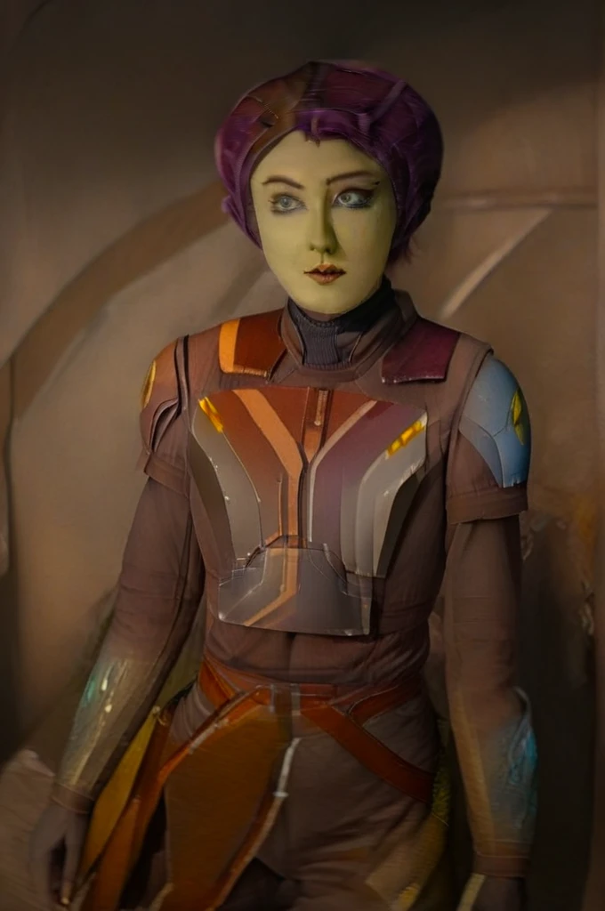 cinematic film still star wars hera syndulla sigh at tequila wolf score_9, score_8_up, score_7_up, score_6_up, score_5_up, score_4_up, ((( hera syndulla ))) wearing wearing armor , blue eyes, tentacle hair, ((( hera syndulla ))) , green skin, colored skin, facial mark, medium breasts, ((black with red trim flame dress skirt)), no pants, bare shoulders, guantlets, hip armor, skirt, pants, brown boots, solo, seductively lying on bed in her lingerie, nude ,seductive smile, looking at viewer, indoors