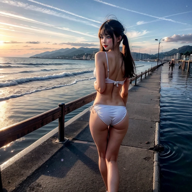  Masterpiece of ProfessionalPhoto ((ExtremelyDetailed (12 PICHIPICHI KAWAII Girls Floating in The Air in a row:1.37) in WHITE at Dusk Enoshima Beach)), {(Standing Full Body:1.2)|(from below:1.2)|Detailed KAWAII face}, Different types of hair colors, {(skinny(school swimwear))|(SchoolUniform)with Tiny AthleticShorts}, {(Corrected Childish hand)|Hidden hand|Different types of breasts|(Clearly Visible the shape of Butt)}, Joyful Expressions LifeLike Rendering, Detailed clothing texture, PerfectLighting, (Dazzling Horizon Visible through ThighGap), (Starry IridescentParticles:1.22) ColorfulClouds