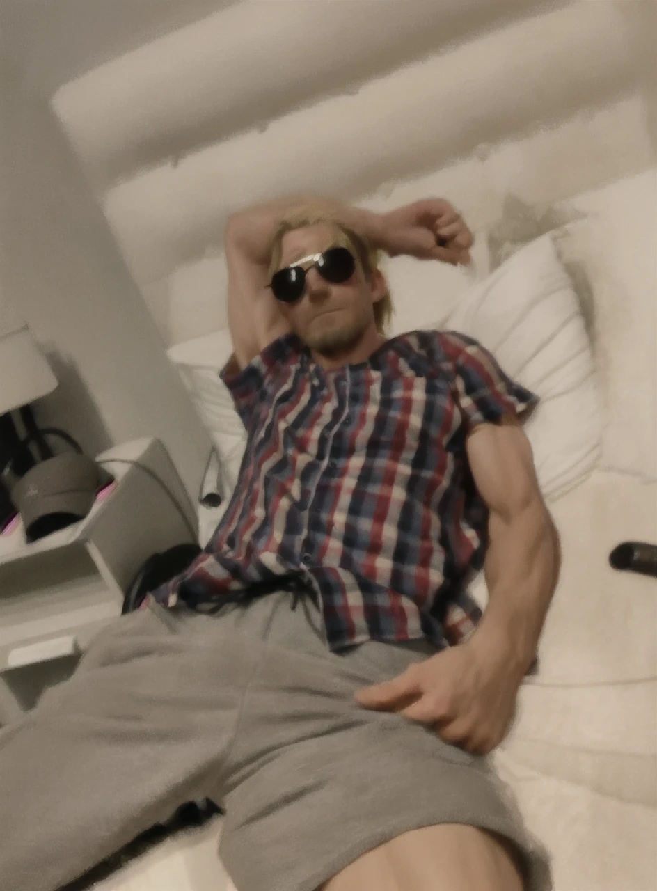 (RAW photo:1.4), Chris Hemsworth looking at viewer, smirk, full body, wearing tank top, sweating, towel around neck, standing, dark features, smooth, muscles, barefoot, ((steamy locker room setting)), intricate details, 8k, ultra-high-definition, (photo-realistic:1.3),(fit and sculpted physique:1.1), (accentuating his every curve:1.1), (subtle sheen and texture:1.2), (soft and brightly lit:1.2), (muted color palette:1.1),