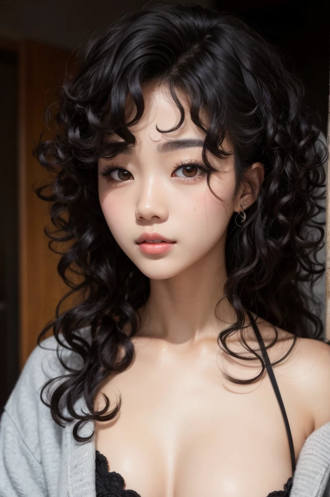 Korean with curly hair, and black skin