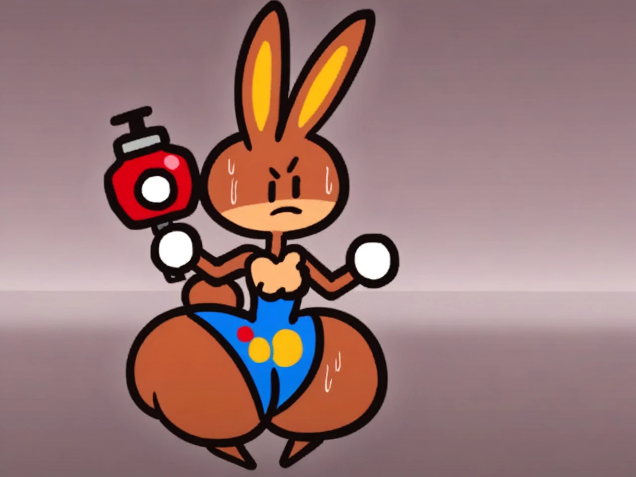score_9, score_8_superior, score_7_superior, score_6_superior, sauce_Furry, evaluation_Explicit, Contrast, Detailed Background, Depth of written boundary, Artistic lighting, Countershading, Super detailed,
 (Terminal Montage:1.1), Dot Eye, humanoid
,chest,Long ears,huge Butt,fat Butt,partially clothed,Humanity,Wide Hips,Nintendo,Pokemon,Lopni,Thick thighs,dat Butt,big Butt,Salty Xodium,One girl,Sweaty body,woman,Furry,Butt,Bunny ears,There is nothing there,Brown body,Sweat