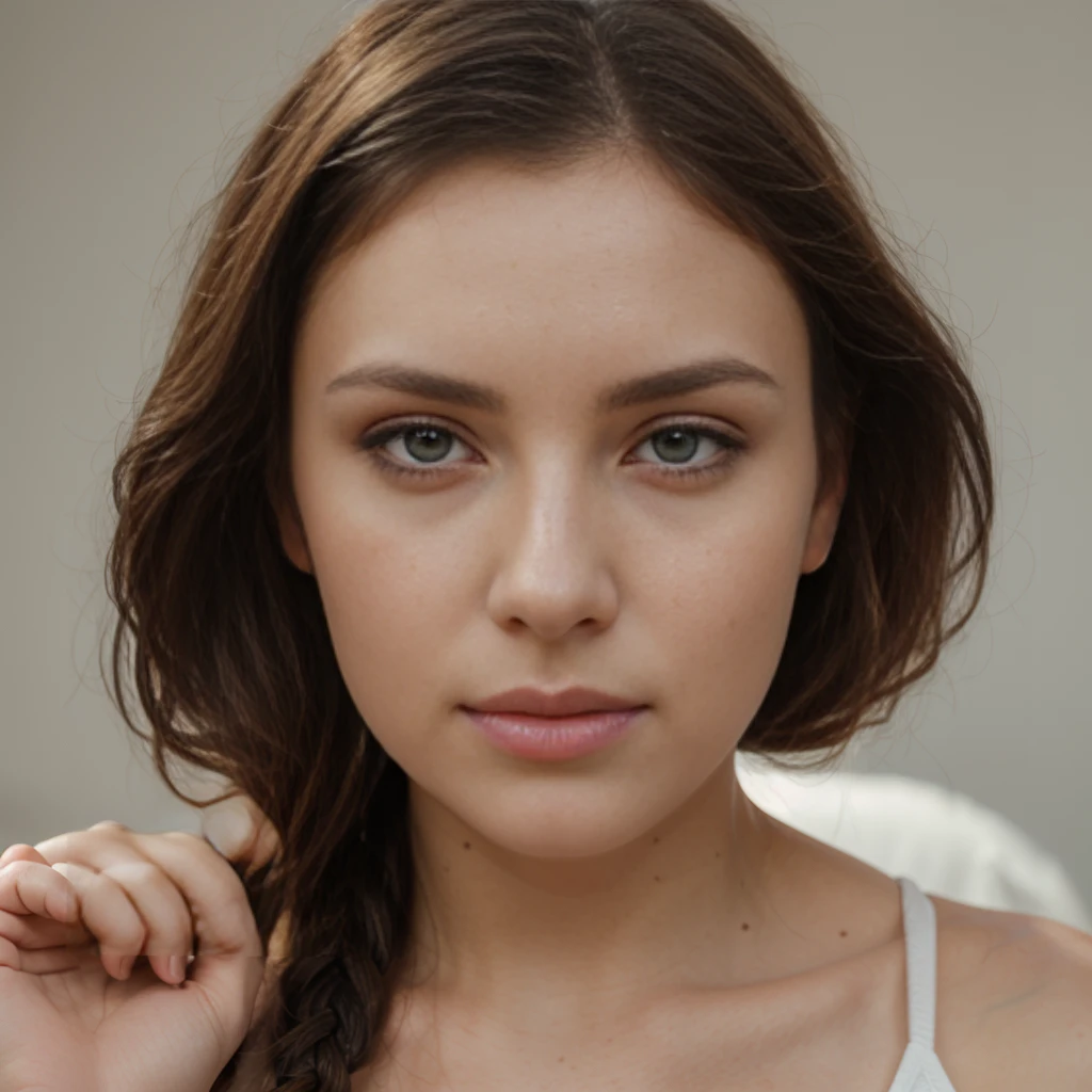 A close-up of a woman with long hair and a braid, portrait of Sophie Mudd, face like Ester Expósito, perfect face, detailed perfect face, perfect face, close-up perfect face, perfect face, y face with full makeup, detailed and perfect face, beautiful face, perfect face model, detailed perfect face, extremely beautiful face, perfect and detailed face.