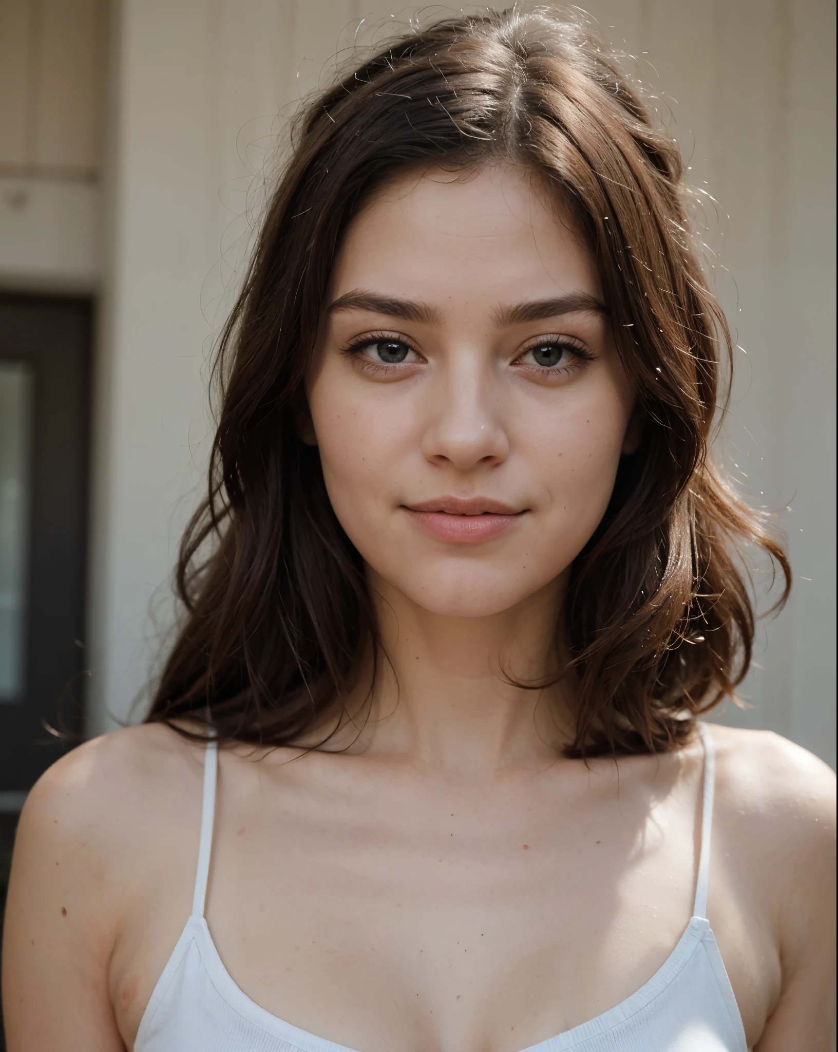 8k, Photo brute, meilleure qualité, la maîtrise, réaliste, photo-réaliste, regardant le spectateur, cheveux blanc châtain, jeune, visage, une seule fille, 20 ans, sexy, Lumière douce, 1 fille, visage extrêmement beau, proportions corporelles parfaites, Distance focale, bousiller, Coiffure décontractée, sourire, gros yeux, Yeux détaillés, asiatique, lèvre détaillée, lèvre pulpeuse, yeux clairs, visage fin, 20 ans