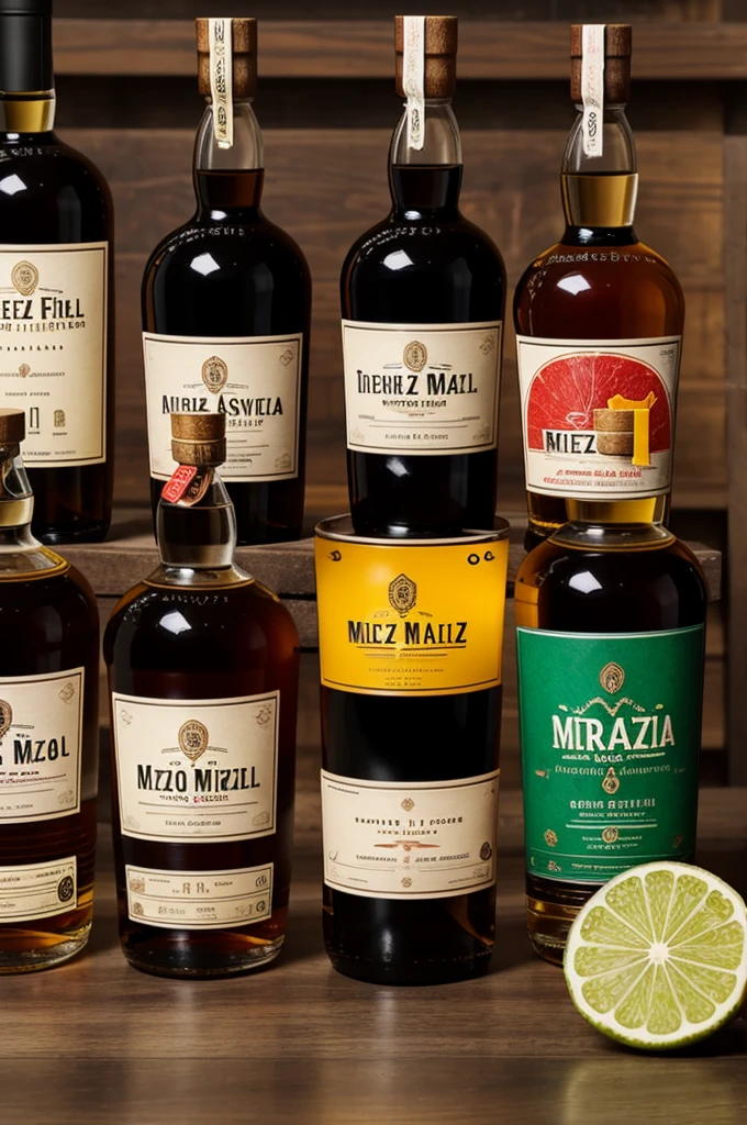 Create a logo for my company that goes by names, flavor and spirit, which is dedicated to offering a pairing service for spirits such as mezcal and tequila., in addition to liquor