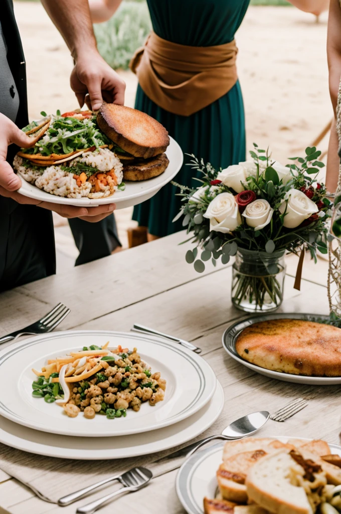 Two meals getting married