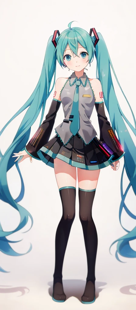 Hatsune Miku, vocaloid, black knee high socks, beauty, thighs