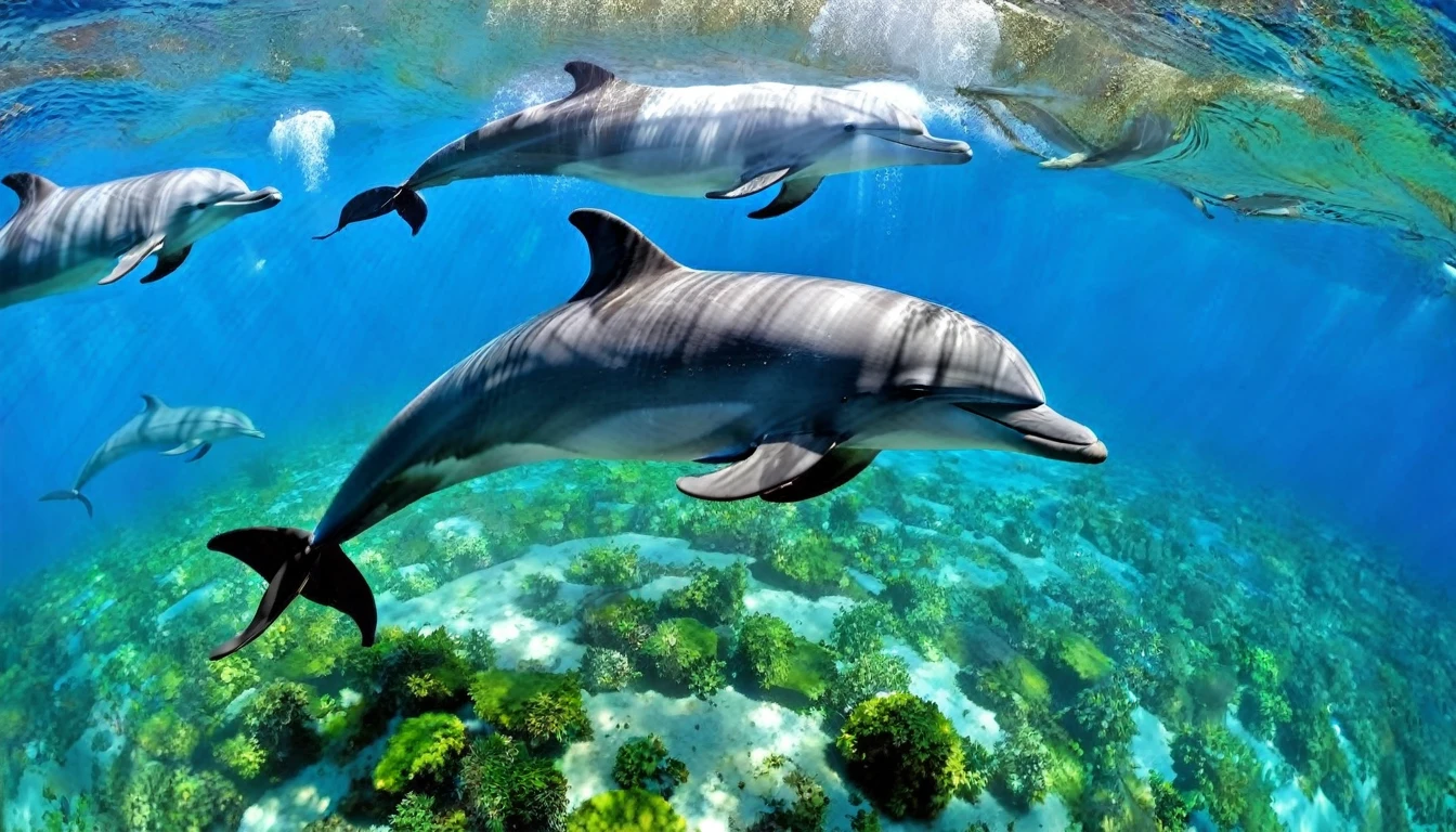 underwater world dolphins