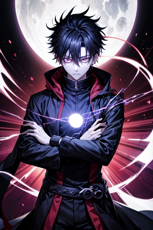 Ajujutsu kaisen character sorcerer he mastered the void and abyss he is so stylish cool andwhen you look at his eyes its like you look at the nothingless of the void abyssal his eyes are the void itself he is in his domain paradox abyssal where the laws dont exist its defy reality he merge his technique black with white to creat hollow eclipse beyond