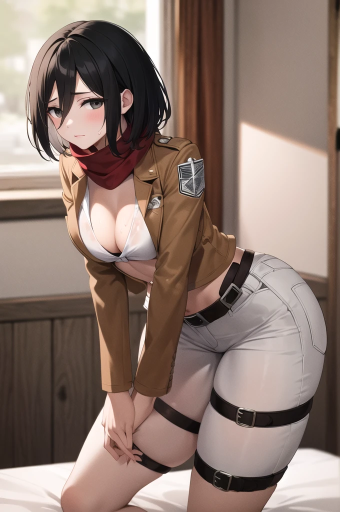 NSFW,Fumikasa,short hair,black eye,scarf,symbol,belt,thigh strap,赤いscarf,white pants,brown jacket,long sleeve,my pussy is being touched,shy,sex,Creampie,penetrated by a man from behind,sexual treatment,sex slave,(Sweat:1.5),I feel dizzy,The Fall of Pleasure,i love playing with animals,toilet