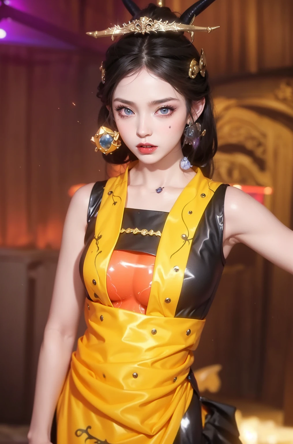 Detailed image quality，Pandora the Witch，wing, Succubus Theme，堕落Angel，Excellent，scary，Secret Terror，Tentacles，With eyes，Uncanny Valley Effect，Beast Blood Moon，skeleton，vampire，Hellfire，Dark Queen，Angel，magician magic witch，16岁Angel，Eyes are blue(Pupils as deep as the starry sky)，Gorgeous tattoo designs all over the body，Tattoo Queen，