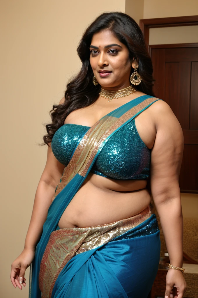 Sexy fat plus size indian bhabhi, 60 years old Woman, big Indian mommy, horny mommy, hot Amma, big Indian aunty bhabhi, wide body , heavy figure, sleeveless blouse, desi hot aunty, looks like Kriti Sanon, wearing sleeveless saree blouse, sexy sequin saree, bold saree fashion, bong saree fashion, bold hot photoshoot, sexy sequin saree, she has fleshy arms and fat wide belly, sexy armpits, showing her attractive fleshy figure, high quality skin, skin pores, skin texture, deep juicy navel, sexy navel folds, fleshy figure, jiggly belly, hyper realistic skin, RAW Foto, thick juicy figure,