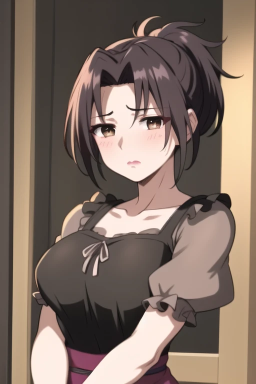 (Mature Woman:1.5), (mother:1.5), Ishtar, Fate Grand Order, (Absurd, 8k, 4K, Tabletop, Extremely detailed:1.2), highest quality, Perfect Anatomy,Perfect Face, High humidity, (alone:1.2), (Sweaty:1.3), shortness of breath, High humidity, humid, (Black Hair:1.1), Red eyes, Looking into the camera, (Very large breasts:1.5), Light clothing, apron, (kitchen;1.1), (Having a conversation:1.5), (Speech bubble:1.2), A kind smile, relief, peace of mind, mother性, Cooking, have a ladle, pot, pot-au-feu