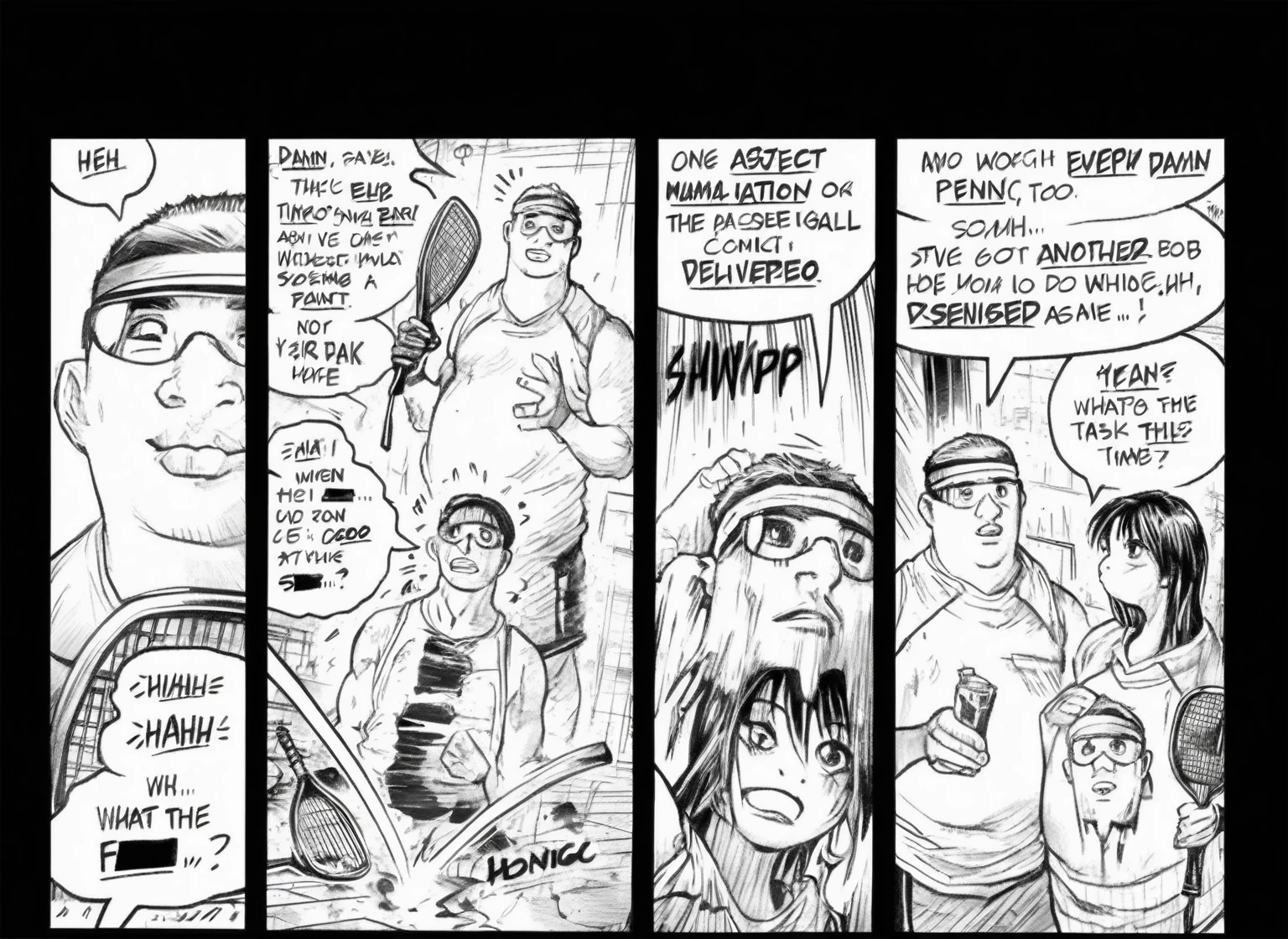 a cartoon strip with a comic strip of a man and a woman, comic shading, award winning manga style, hajime no ippo manga inspired, black and white manga panel, comic strip style, comic styled, comic artstyle, manga panels, comic artwork, black and white manga comic, katsuhiro otomo style, a fantasy comic book style, comic panel