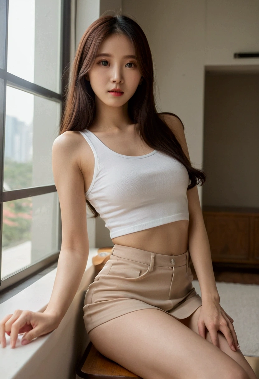 Korean mini skirt tanktop