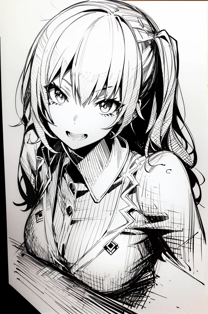 pen_sketch_style, 1girl, solo, tinta, sketchfab,,Manga style