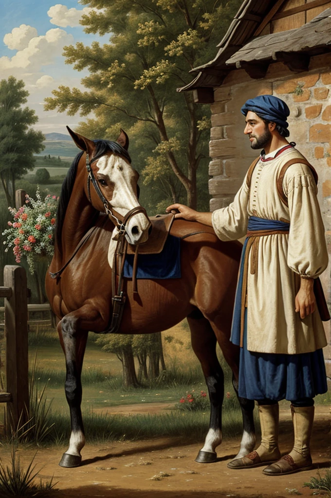 Peasant with mare