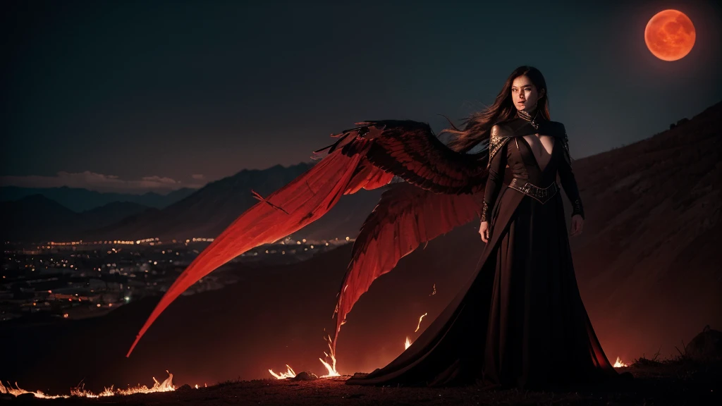 Develop a novel that evokes a sense of power, mystery, and the dark journey of revenge.
The Central Figure should be a strong, determined young woman standing in the foreground. She should have an intense, resolute expression, .
The woman is dressed in a sleek, black, elegant Mafia boss outfit
The background a shadowy, opulent mansion, partially obscured by darkness.
There should be broken chains at her feet,
There should be a faint image of a phoenix rising in the background, symbolizing her rebirth and rise from the ashes.
Subtle blood-red elements (like a blood-red moon or accents in her clothing)
There should a color Scheme that will be dark, moody tones with contrasts of deep reds and blacks to create a sense of tension and drama.