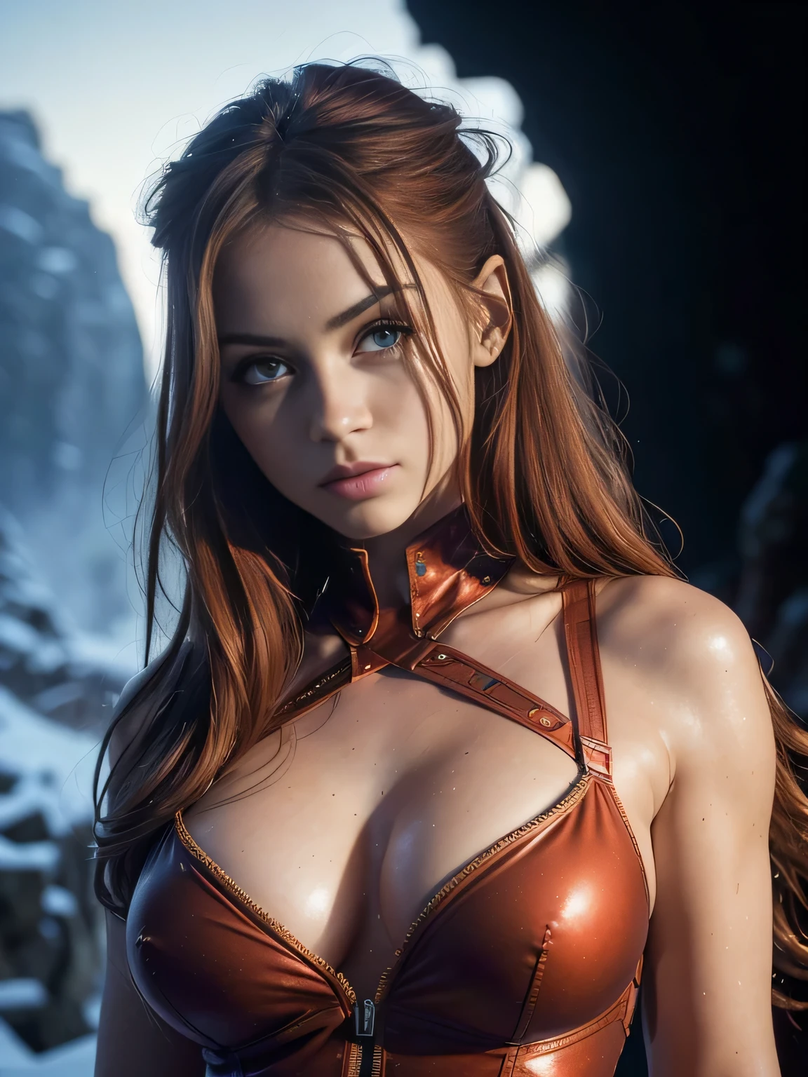 masterpiece, An ultra hot, beautiful European. age 23. She is a playmate,men magazine model.(((Redhead in elaborate dress stands in cinematic, snowy canyon slot, fotografia))) soft lighting, colors, Very detailed, dramatic lighing, trendy digital art on Artstation 8k HD High Definition detailed realistic, detailed, Skin texture, Hyperdetailed, realistic skin texture, armor, best quality, ultra highres, (photorealestic:1.4), High resolution, detailed, Brute Photo, Sharp Re, nikon d850 film stock photograph 4 kodak portra 400 camera f1.6 lens rich colors hyper realistic lifelike texture dramatic lighing unrealengine trending on artstation cinestill 800, (((Precise female anatomy, perfect eyes))) (((500 Pixel, Stopper, Photo view.ru, metart, ISO NOISE))) (((NSFW clothing)))
