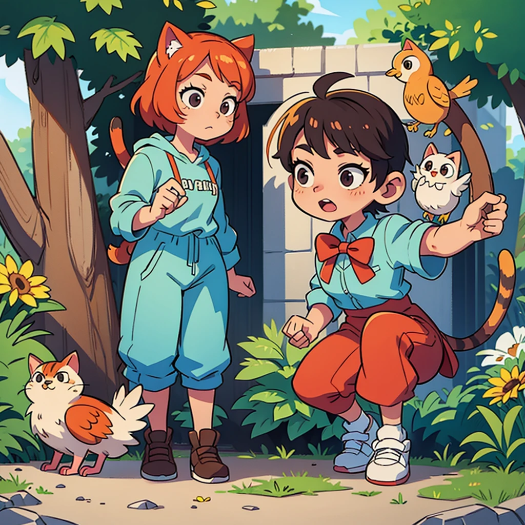 Cat with a bird
