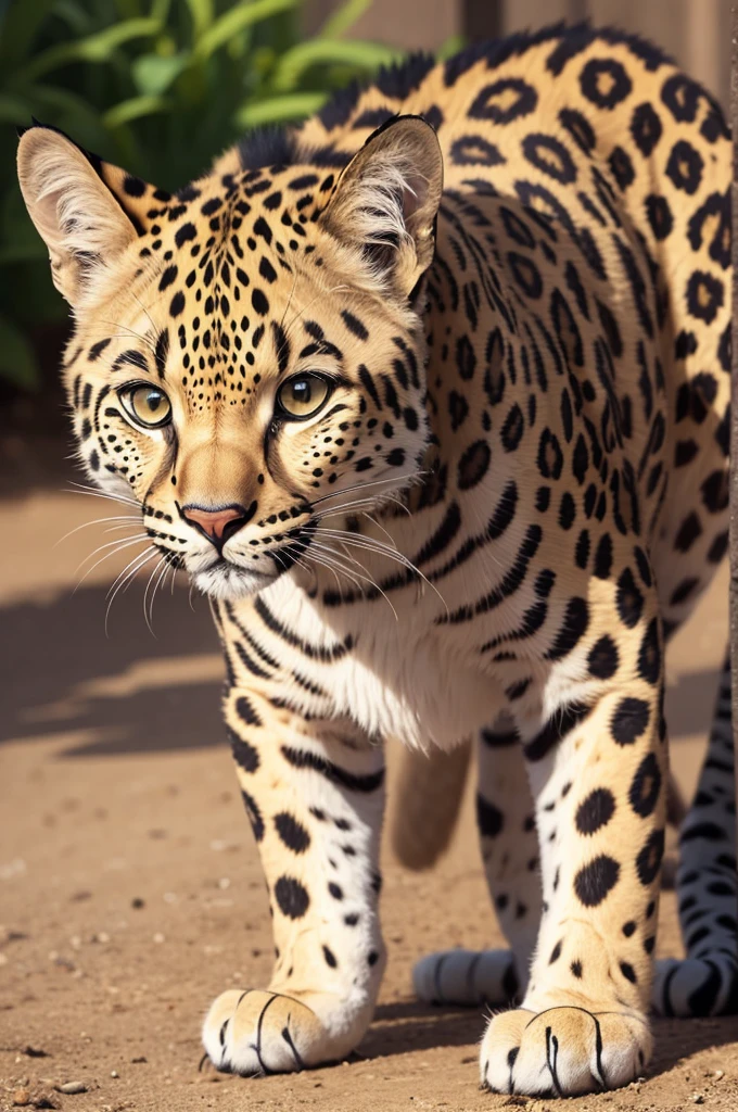 Crie uma mistura de gato Savannah com leopardo