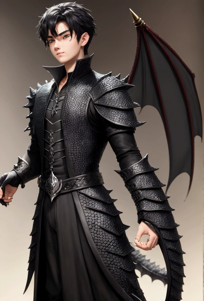 17 year old boy with black dragon scales