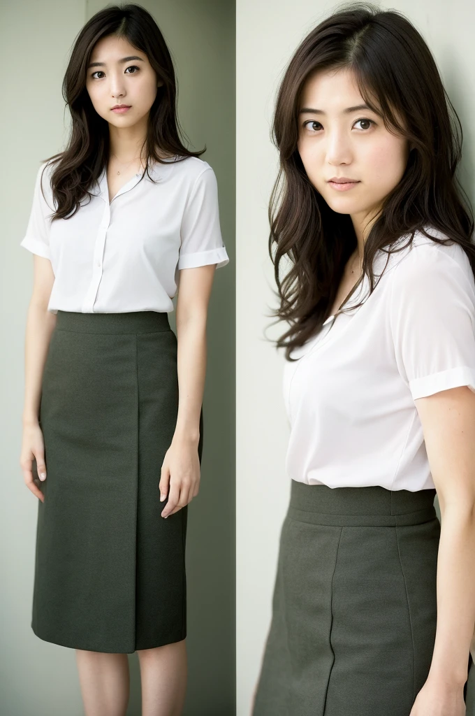 (((One girl,alone))),(Highly realistic photos, High resolution, Detailed face, Beautiful Eyes) Japanese women, 21 years old, Cute Face, alone:1, Nice body, Medium chest, ,Hairstyle, Take a photo book,,Healthy Body,Thighine Fujiko,Inside the skirt、