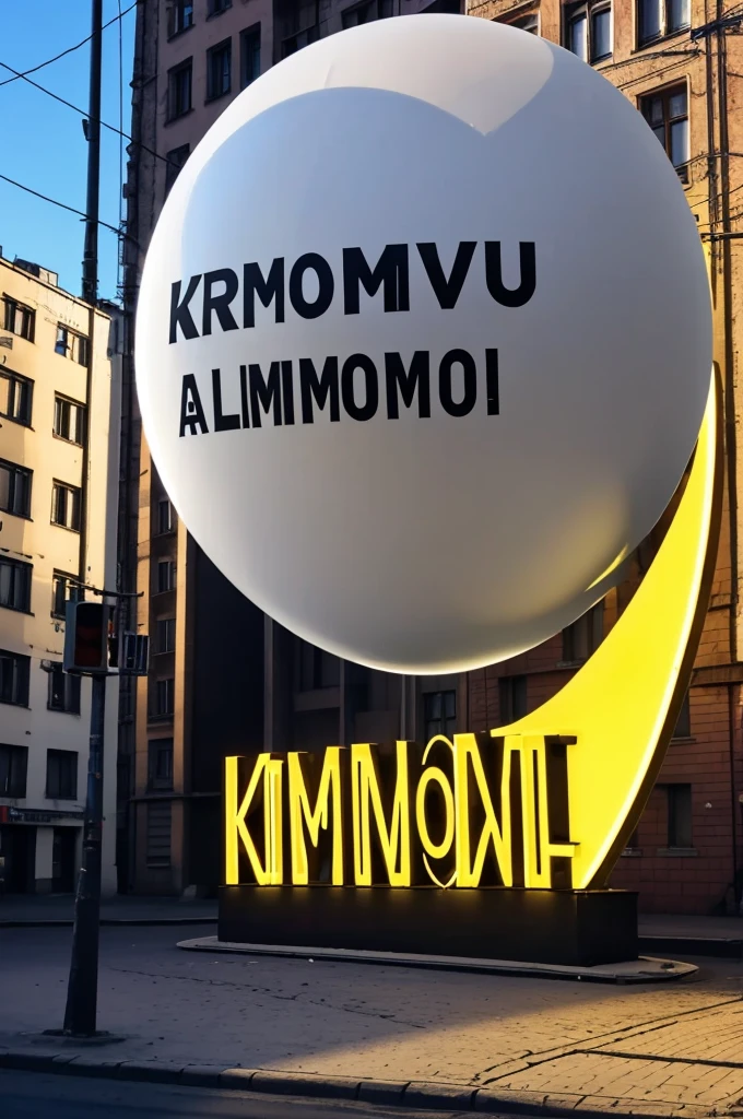 A large luminous ball sign type inscription for the city and it says KRUMOVO