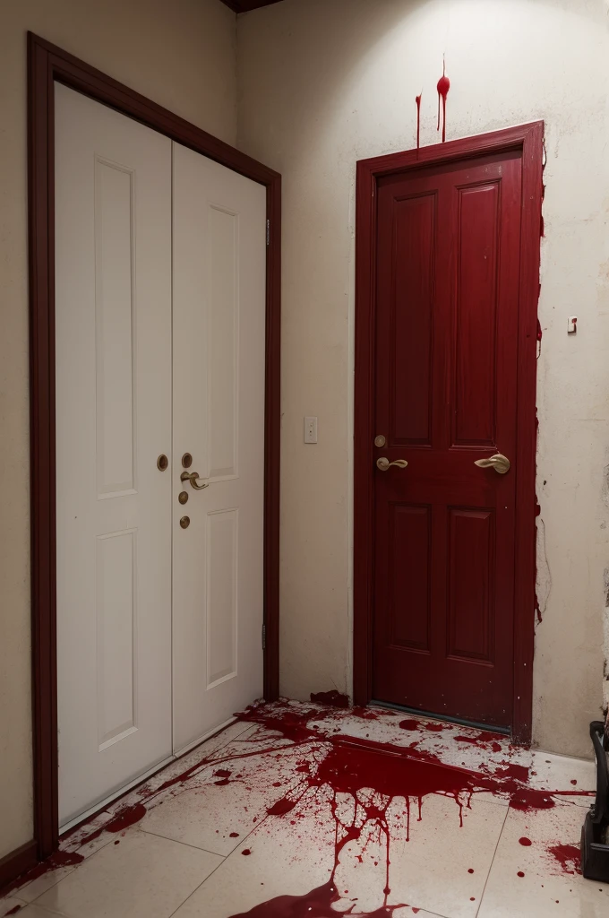 Door leaking blood from underneath