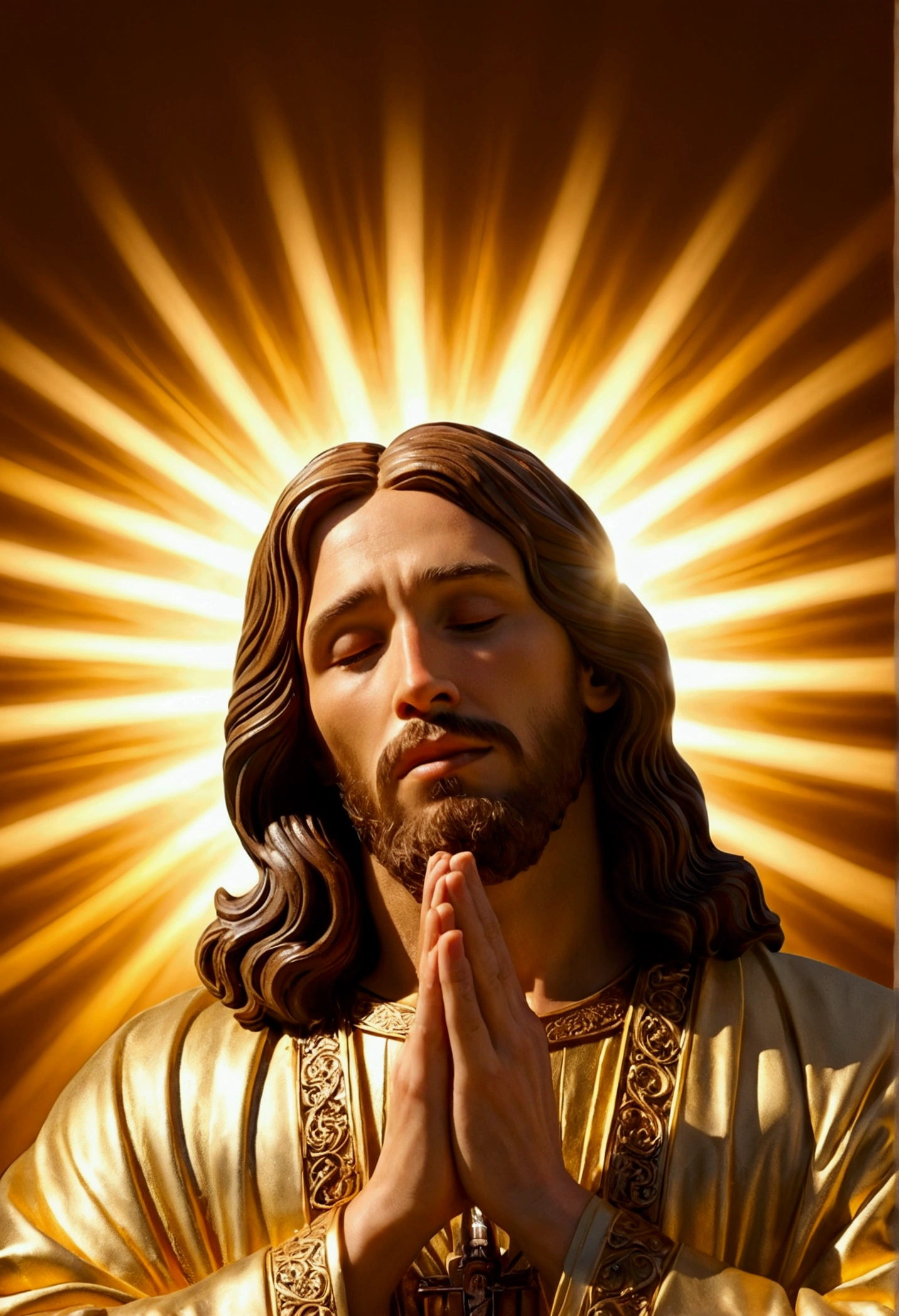 jesus christ praying golden light