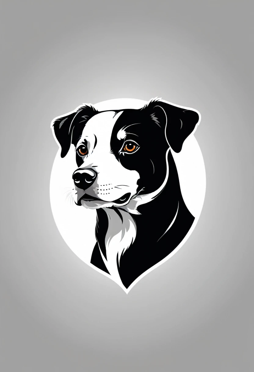 the image of a vector logo of a dog, black and white