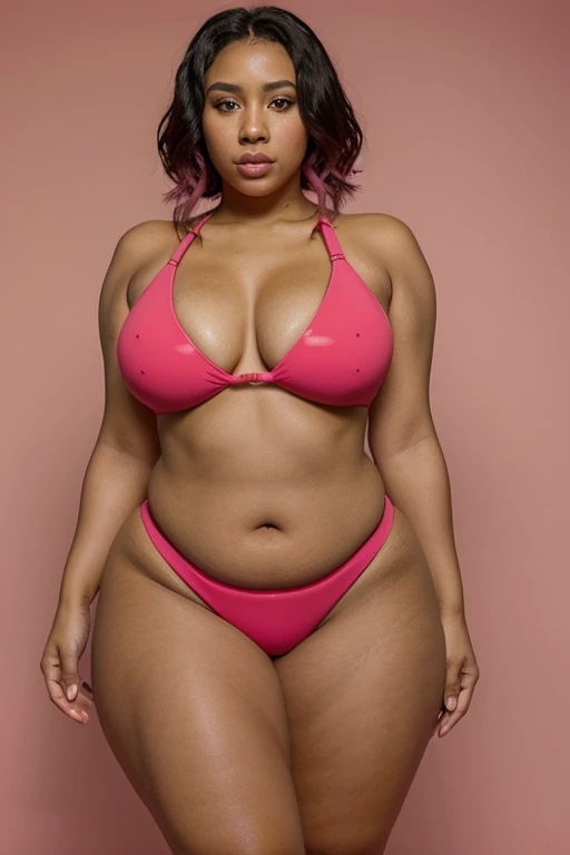 hot natural sexy girl Dominican skin color dark hair tied very wide hips cylo very pink plump cute made of silicone