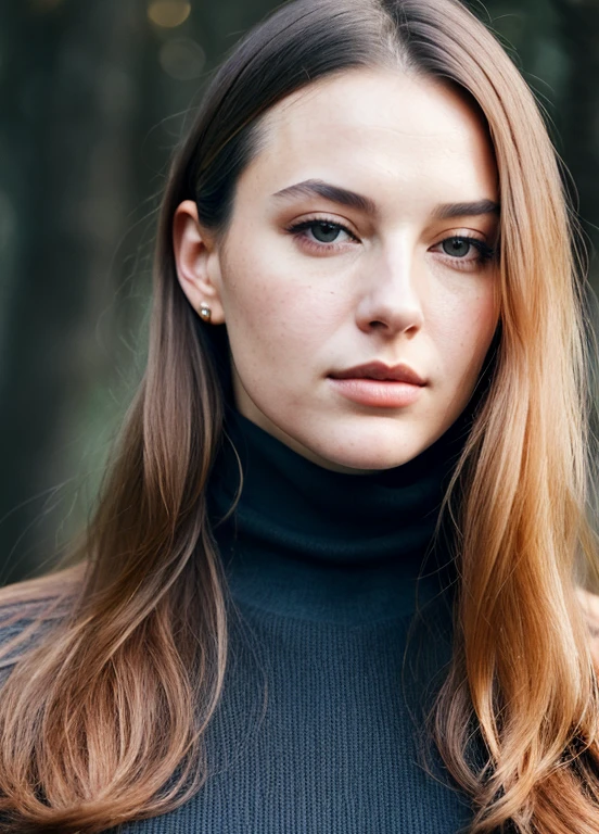 A stunning intricate full color portrait of (sks woman:1), wearing a black turtleneck, epic character composition, by ilya kuvshinov, alessio albi, nina masic, sharp focus, natural lighting, subsurface scattering, f2, 35mm, film grain,