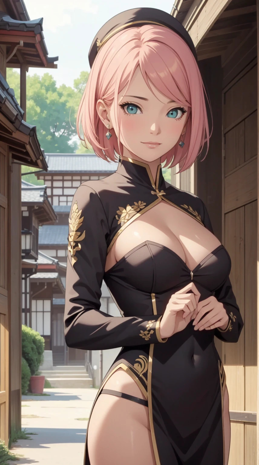 4 girlultipel Girls)Top image quality、posh，Short hair details，Side ，ssmile，（Slip dresasterpiece Best Bust、Bust 100、high high quality、visual art、background and japan