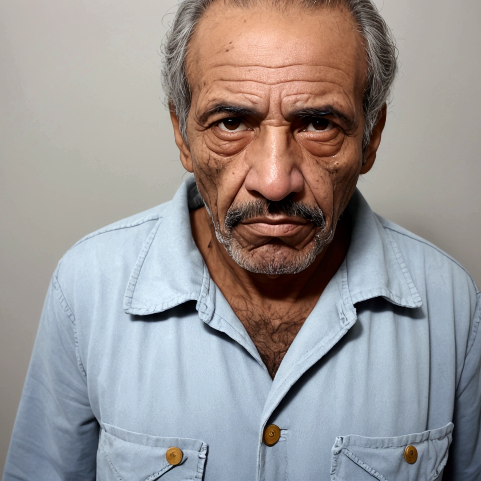 Brazilian worker, ugly man, wrinkles and used clothes