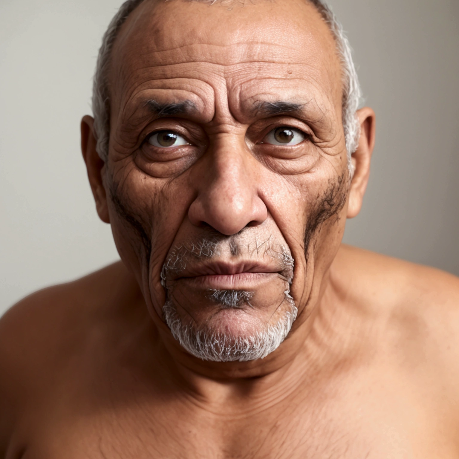 Brazilian worker, ugly man, wrinkles and used clothes