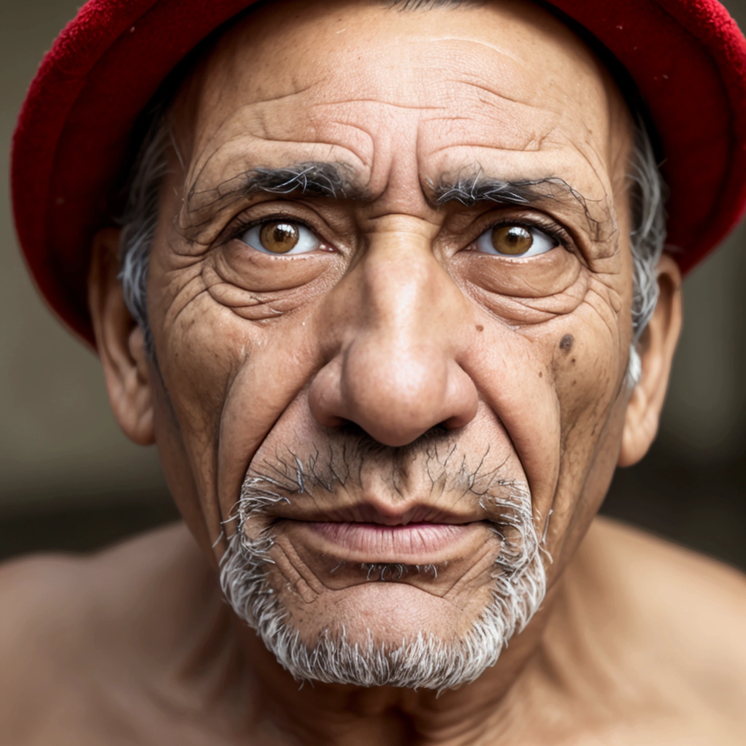 Brazilian worker, ugly man, wrinkles and used clothes