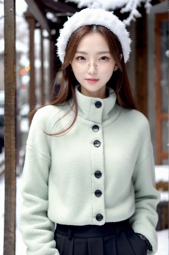 Waiting for winter Beautiful and slender in her 30s