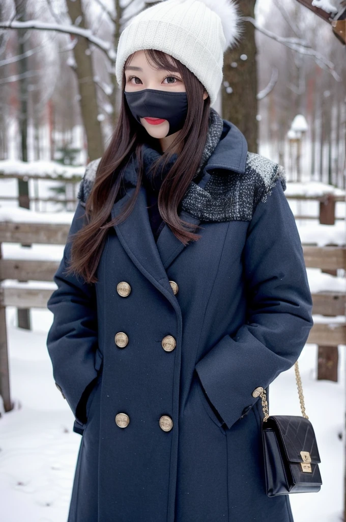 Waiting for winter Beautiful and slender in her 30s