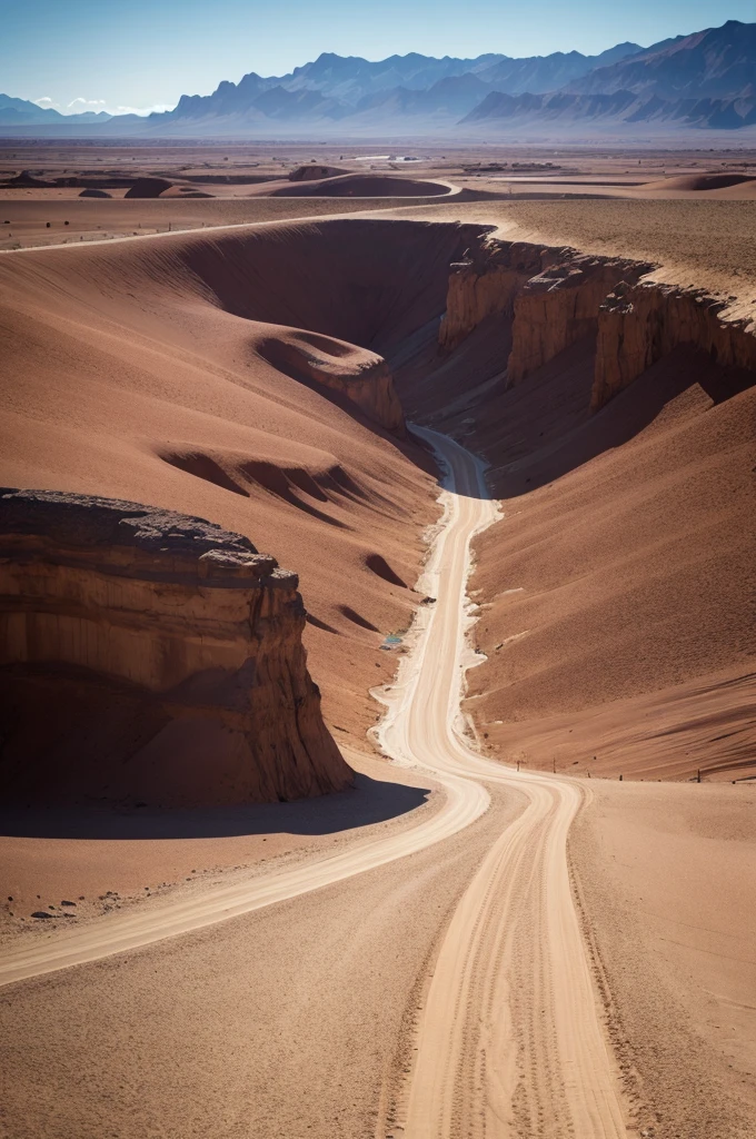 PICTURE REALISTIC, work of art, paisaje, desert road, Sky darkening